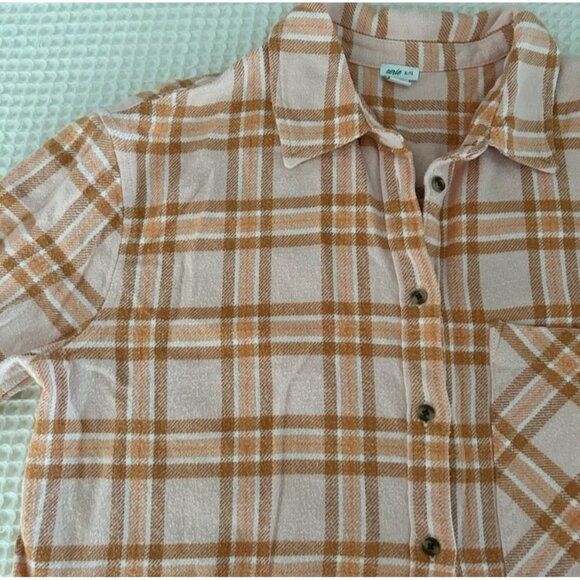Aerie Plaid Flannel Button Down Shirt Relaxed Size XS Women's - Picture 2 of 4